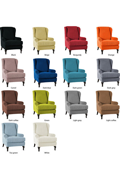 HALAMODO Elastic Stretch Couch Slipcover Sofa Covers Wing Chair Polyester Spandex Furniture Protector