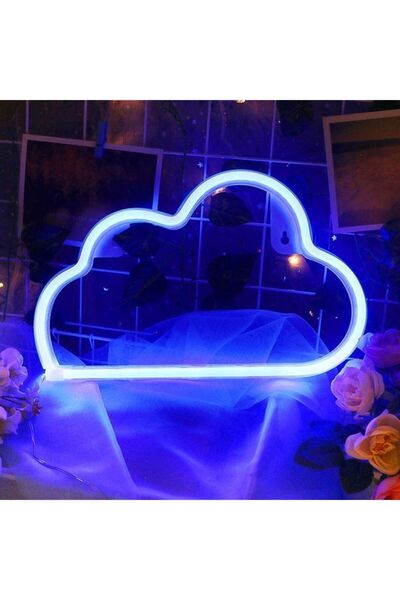 HALAMODO لافتات سحابية نيون زرقاء فاتحة