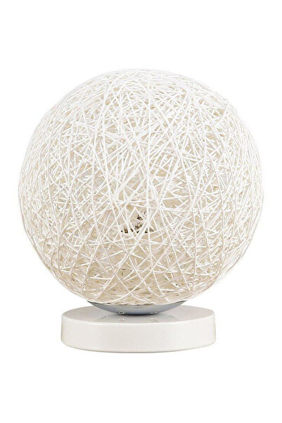 HALAMODO مصباح كروي فريد من نوعه مصنوع يدويًا من الخيزران الأبيض مقاس 18 × 16 سم