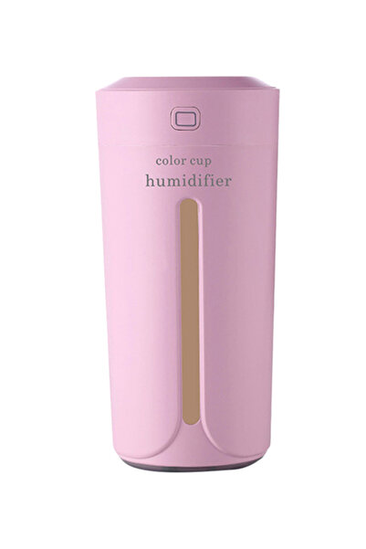 HALAMODO Pink Ultrasonic Air Humidifier with Changing Lights - 7x7x15cm