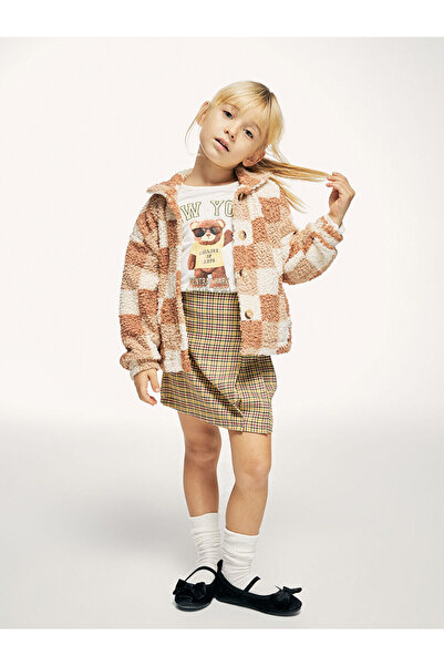 LC Waikiki New Season Elastic Waist Houndstooth Patterned Girls' Skirt