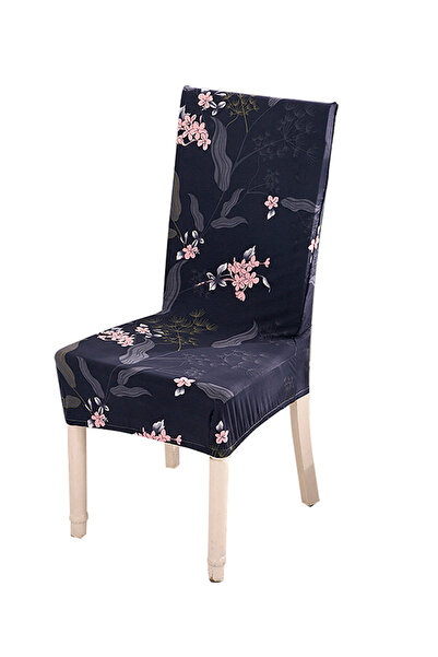 HALAMODO Blue Stretchable Chair Cover with Anti Dust Print