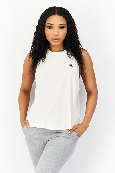 adidas Women Sportswear Fit Sleeveless Running Tops, Beige