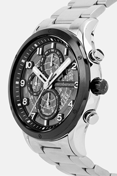 Roccobarocco Men RB5327M-03M Stainless Steel Analog Watch 40mm, Silver