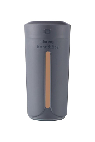 HALAMODO مرطب هواء صغير بالموجات فوق الصوتية باللون الرمادي مع مصباح متغير الألوان بسبعة ألوان