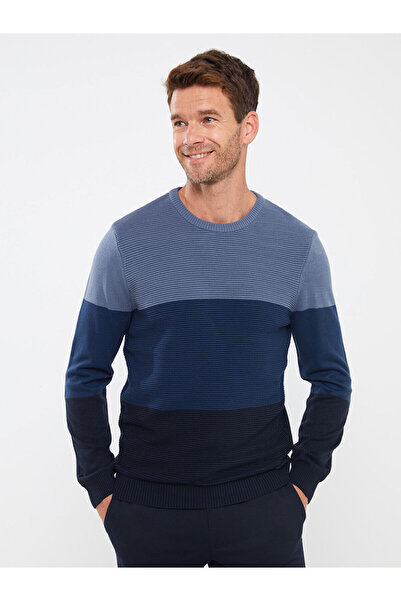 LC Waikiki LCWAIKIKI Classic Crew Neck Long Sleeve Color Block Men&#39;s Knitwear Sweater