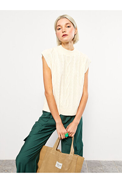 LC Waikiki Peak New Season Crew Neck Self Patterned Women's Sweater