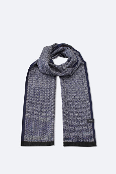 Avva Ανδρικό σάλι με σχέδιο σε μπλε ναυτικό χρώμα A52Y9404