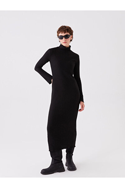 LC Waikiki Damska sukienka ze stójką i długim rękawem