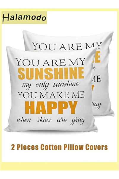 HALAMODO 2PCS Pillow Covers, Throw Cover, Square Cushion Case, Cotton Linen C...