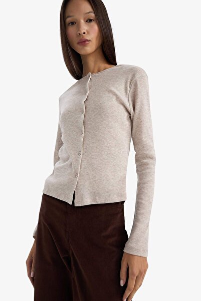 DeFacto Slim Fit Slim Fit V-Neck Ribbed Long Sleeve T-Shirt G6337Ax25Wn