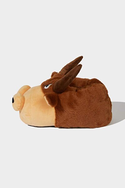 DeFacto Мъжки пантофи с плоска подметка с мотив бик F0471AX25WN