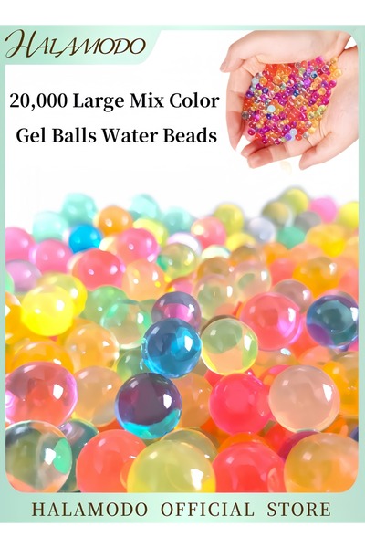 HALAMODO خرز مائي، 20,000 كرة جل كبيرة بألوان متنوعة، خرز مائي لحشو المزهريات