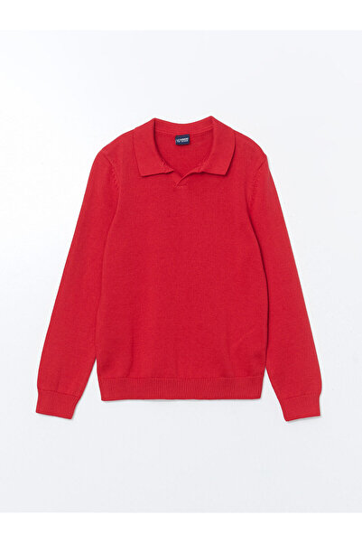 LC Waikiki LCW Kids Kırmızı Polo Yaka Erkek Çocuk Triko Kazak