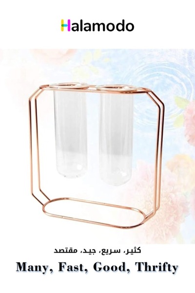 HALAMODO Creative Double Tube Pattern Decorative Vase Suitable for Tabletop H...