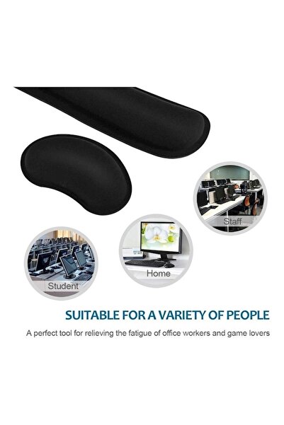 DOMEET 2-Piece Keyboard And Mouse Wrist Rest Pad