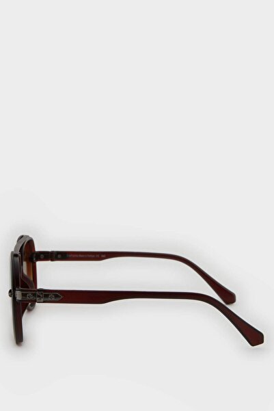 DeFacto Men's Oval Plastic Clear Frame Clear Glass Uv Sunglasses F0574Axns