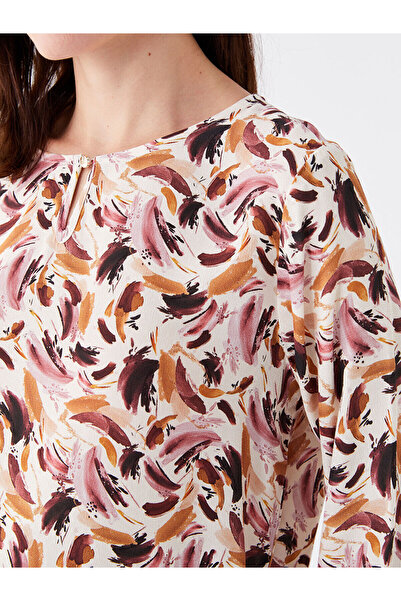 LC Waikiki Patterned Long Sleeve Crew Neck Women's Blouse
