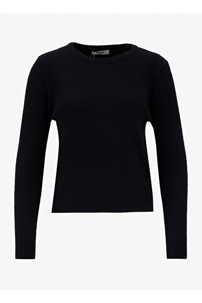 People By Fabrika Bisiklet Yaka Basic Düz Siyah Kazak Kadın PBF5WL-KZK9527