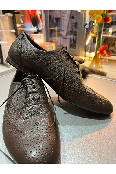 bitangosu Brown Double-Faced Baba Model Tango, Dance and Ballroom Shoes with Leather Inside, Sewn Soles, 1 cm Heel