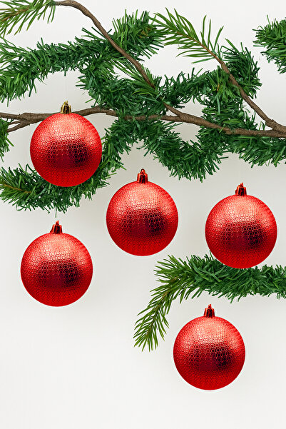 Waldern Christmas Pine Tree Ornament 8 cm Figured Shiny 6-Piece Cici Ball