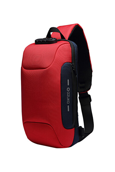 HALAMODO Red Water-Repellent Crossbody Sling Bag for Outdoor Use