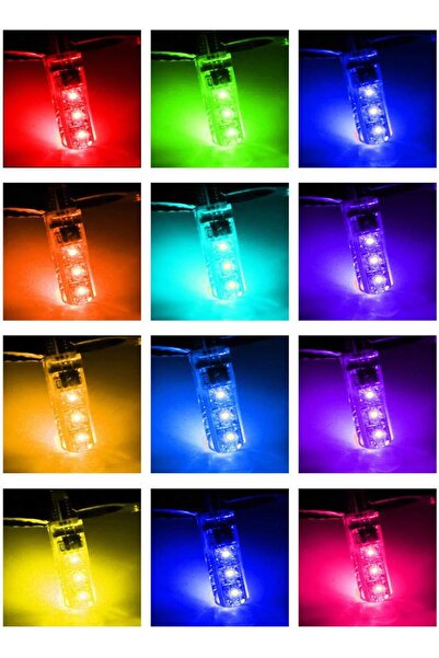Generic Multi-color car light kit with 6 T10 LED bulbs and remote control - 16 colors