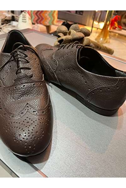 bitangosu Brown Double-Faced Baba Model Tango, Dance and Ballroom Shoes with Leather Inside, Sewn Soles, 1 cm Heel