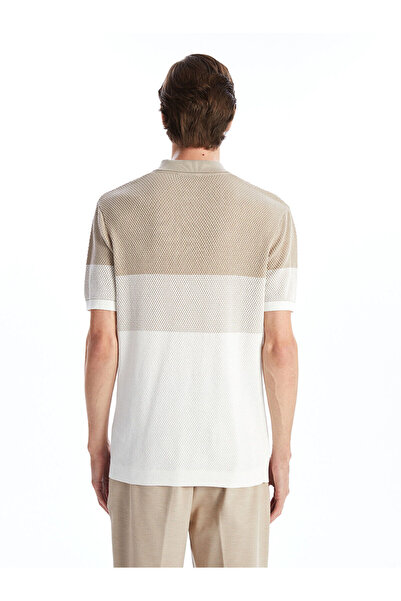 LC Waikiki Ανδρικό πλεκτό πουλόβερ με κοντό μανίκι Polo λαιμόκοψη