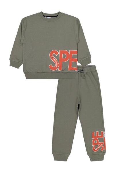 Civil Boys Sped Printed 6-9 Years Old Tracksuit Set - Khaki 7-8 Years Old