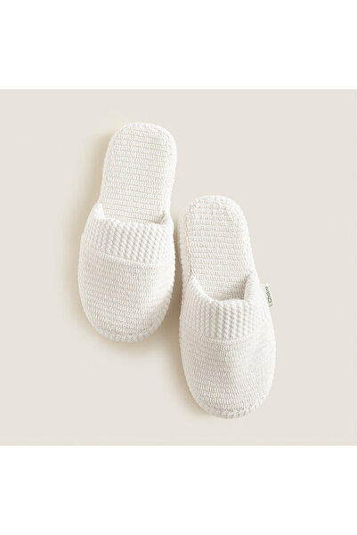 Chakra Eva Cotton Unısex Terlik Beyaz