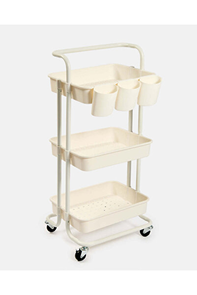 REDTAG عربة تخزين حمام بيضاء بثلاث طبقات