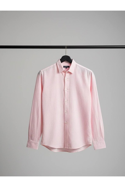 YusGos Long Sleeve Cotton Easy Iron Muslin Regular Fit Premium Men's Shirt