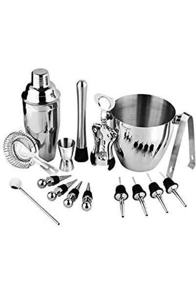 Jiffy مجموعة أدوات بار الكوكتيلات من 16 قطعة - شاكر، مهروس، مقياس، ملقط ثلج، ...