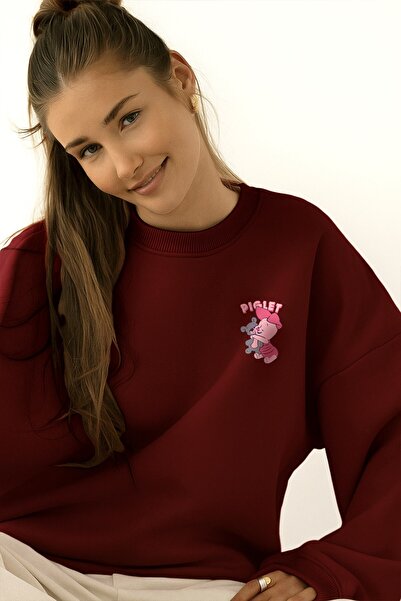 The Champ Clothing Γυναικείο φούτερ oversized Piglet Hugs με στάμπα σε μπορντ...