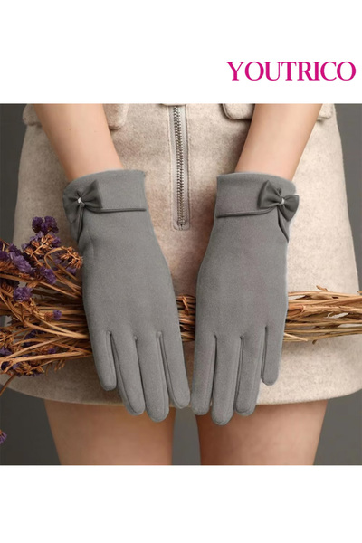 Youtrico Fashion Style Bow Designer Touch Screen Cycling Driving Winter Warm Gloves for Women