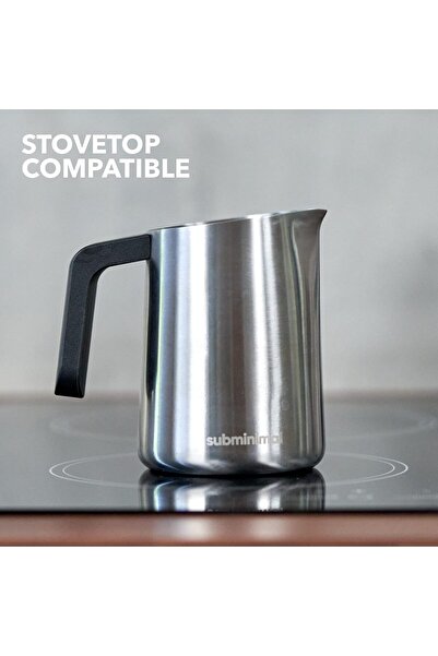 subminimal FlowTip Milk Jug - 450ml Stainless Steel Frothing Pitcher, Silver