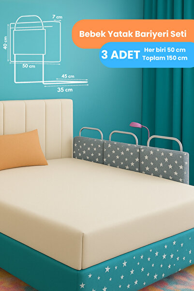 BabySafe 150x50 Cm Yatak Bariyeri Lüx Yatak Ve Baza Korkuluğu Güvenlik Bariyeri
