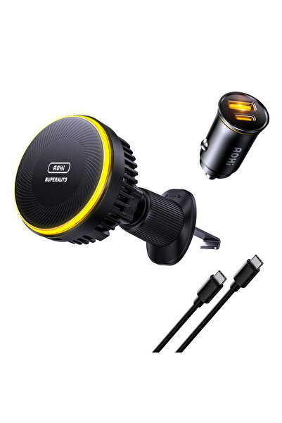 Aohi Superauto 65W Araç İçi Şarjı, Kendinden Soğutmalı Telefon Tutucu