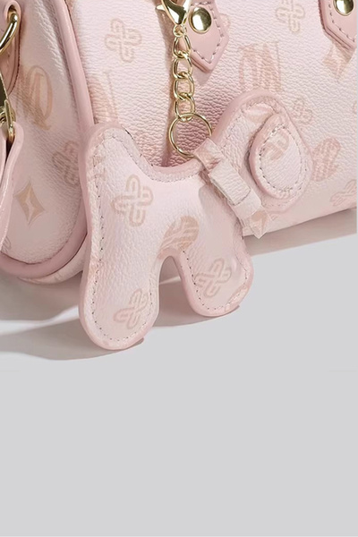 Louis Vettriano Women's Nano Style Small Crossbody Duffel Bag with Dog Charm Mini Handbag CrossbodyBag