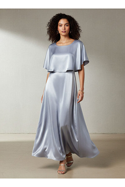 FAV A-line Maxi Viscose Dress with Overlay