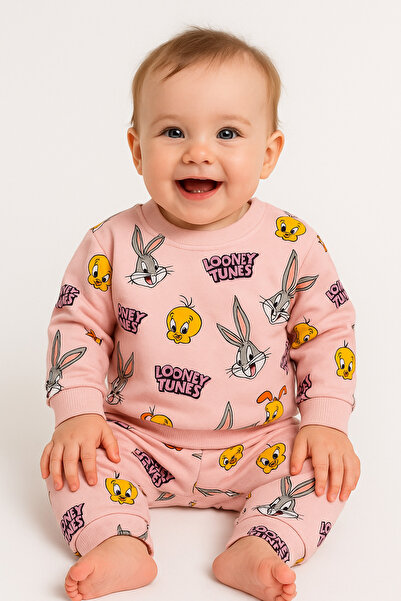 AKİ MODA KİDS Kız bebek yeni doğan Pamuklu tavşan kuş desenli alt üst bebek t...