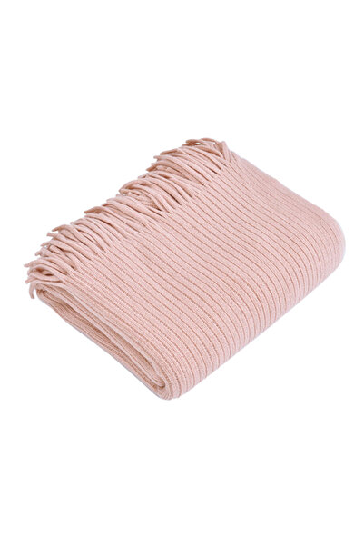 HALAMODO Pink Knit Throw Blanket in Comfortable Casual Tassel Design, Made of...