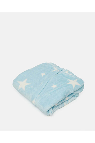 REDTAG Blue Star Fleece Hooded Kids Bathrobe