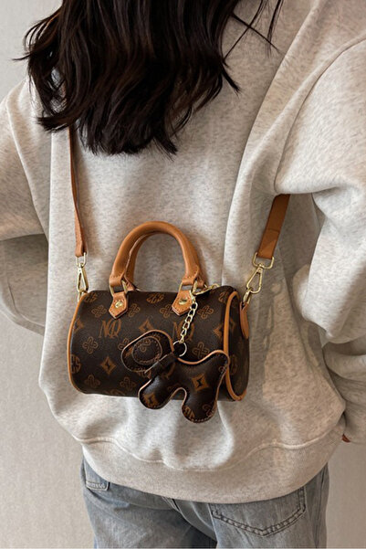 Louis Vettriano Women's Nano Style Small Crossbody Duffel Bag with Dog Charm Mini Handbag CrossbodyBag