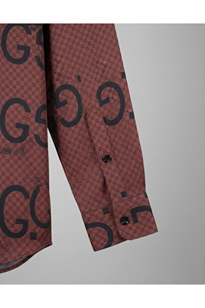 YusGos Long Sleeve Cotton Easy Iron Patterned Regular Fit Premium Men's Shirt