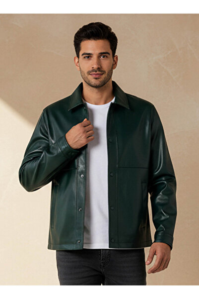 Iconic Men Regular Fit Button Through Biker Jacket
