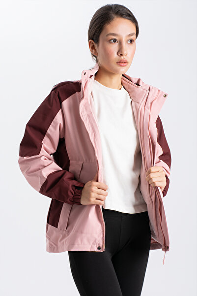 Ecrou Women's Double Color Fleece Lined K Hooded Coat A1818