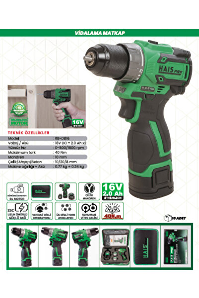 hais pro HAİSPRO RB-DB16 AKÜLÜ VİDALAMA