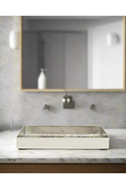 REDTAG Silver Flower Embossed Amenity Tray